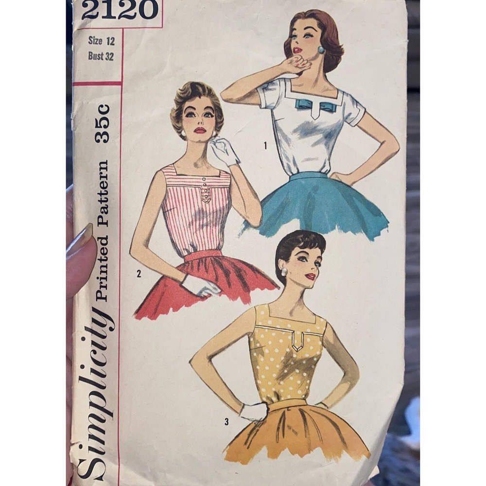 Vintage Simplicity Ladies Blouse Pattern 2120 Size 12 Bust 32 Cut Complete